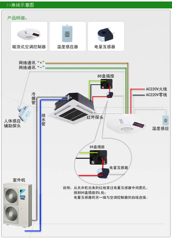 吸顶式空调控制器